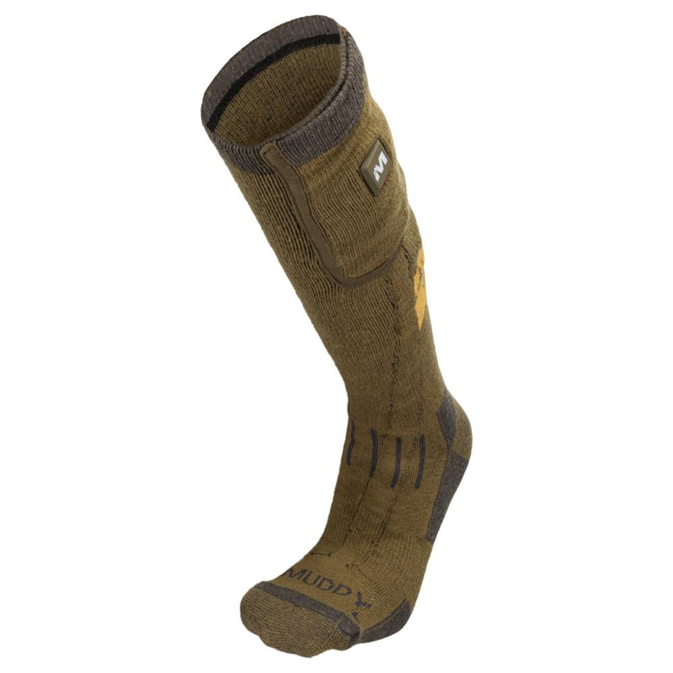 Muddy Nucleus Heated Hunting Socks Brown Clay M/L