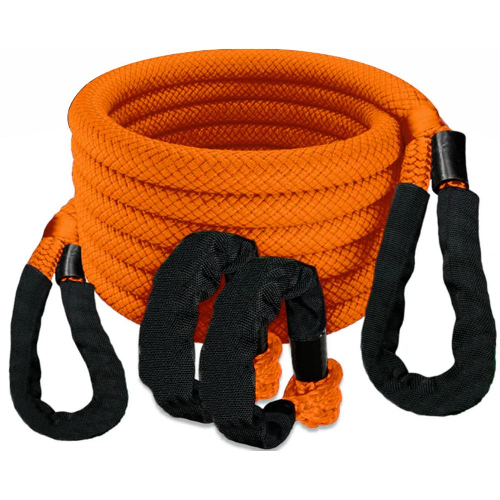 Muddy Kinetic Vehicle Recovery Rope Kit Orange 30 Ft with Shackles