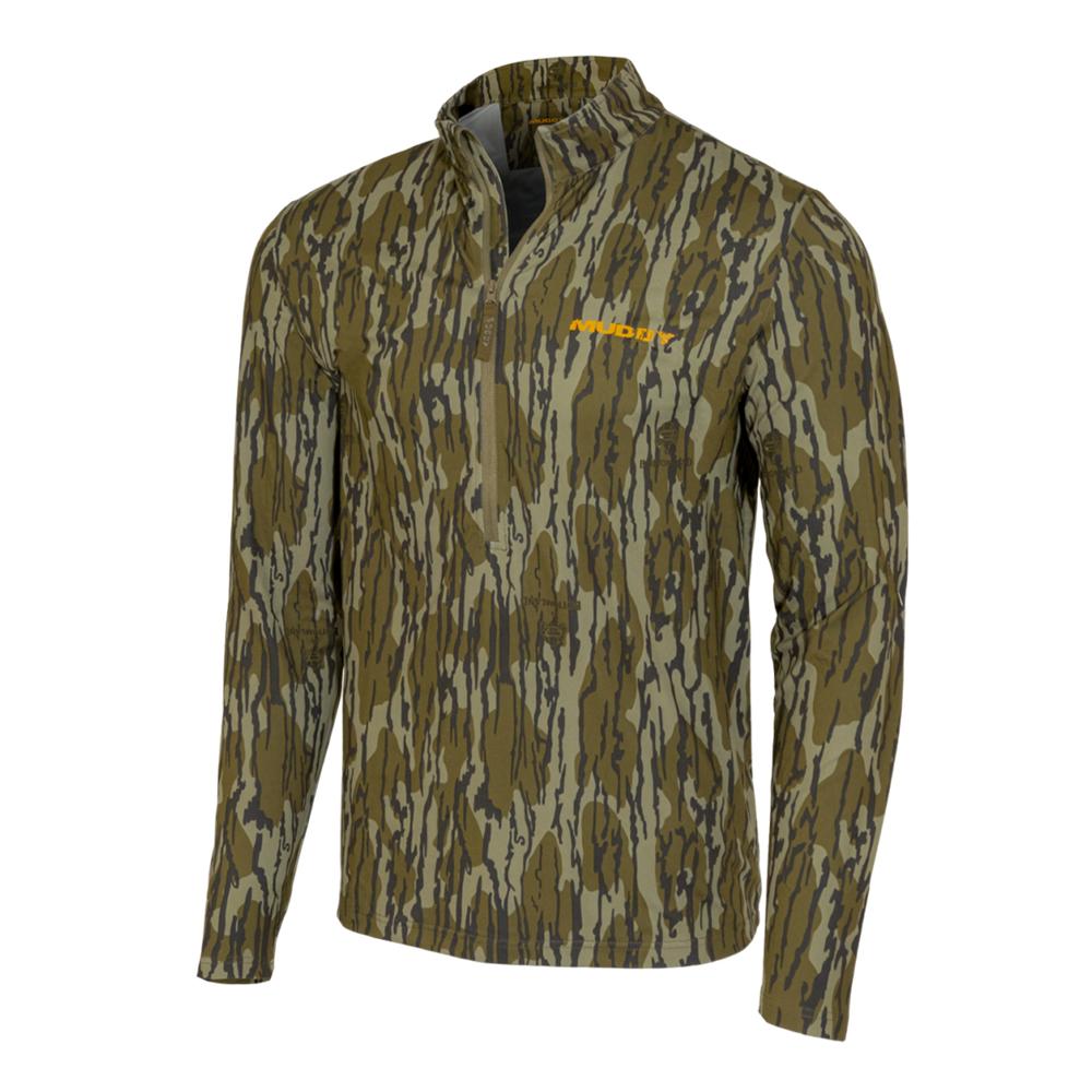 Muddy TR Lightweight Quarter-Zip Long Sleeve Shirt Mossy Oak Bottomland Small