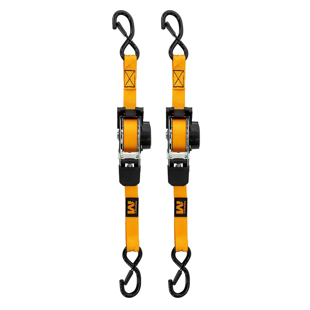 Muddy Retractable Ratchet Straps 1"x10 ft Orange 2-Pack