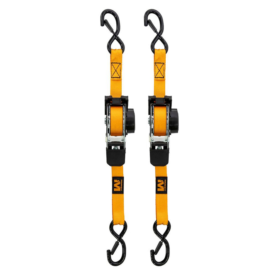 Muddy Retractable Ratchet Straps 1"x10 ft Orange 2-Pack