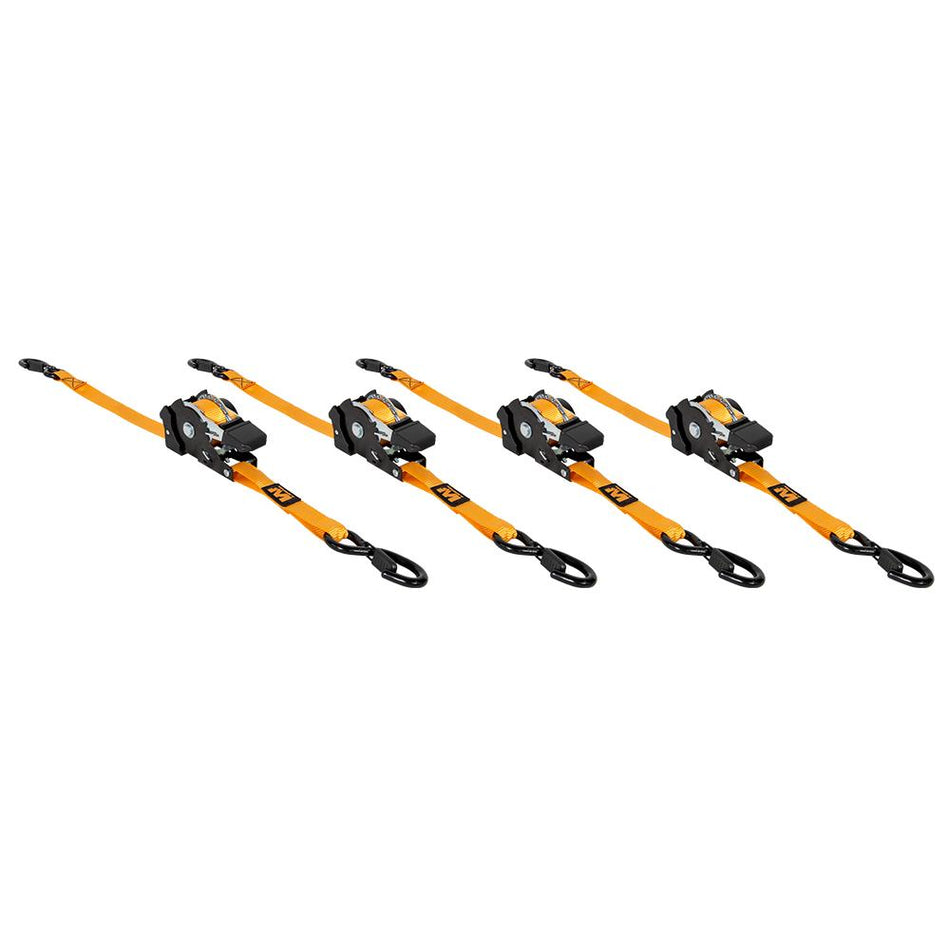Muddy Retractable Ratchet Straps 1"x10ft Orange 4-Pack