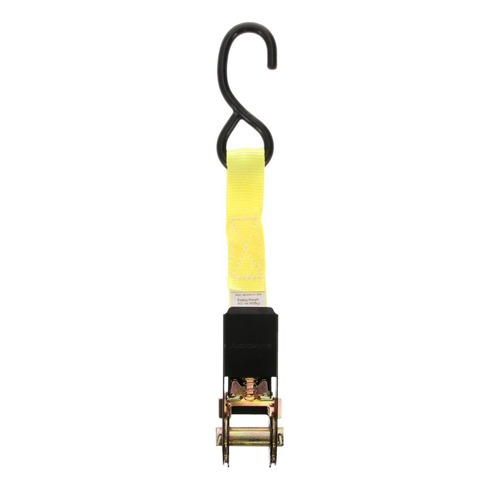 Muddy 1" x 10 ft Ratchet Straps, High-Vis Yellow, 4-Pack