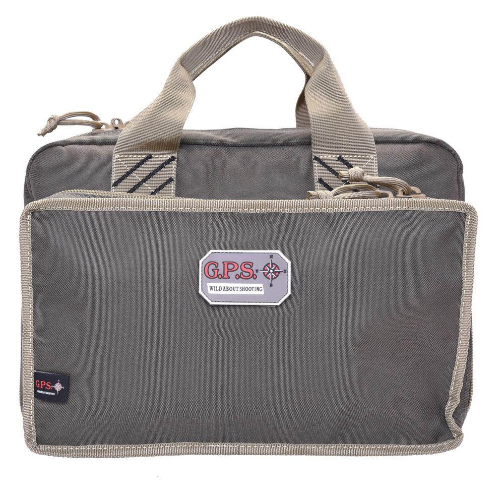 GPS Quad Handgun Range Bag with Magazine Storage and Dump Cups Rifle Green and Khaki