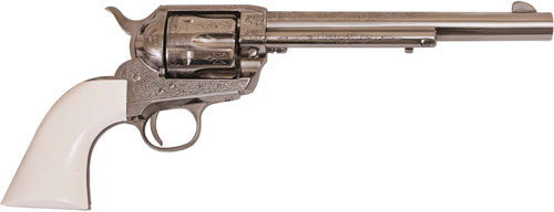 CIMARRON FRONTIER 357MAG PW FS 7.5" ENGRAVED NICKEL/IVORY