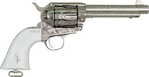 CIMARRON GEORGE PATTON V2 45LC PW FS 4.75" ENGRAVED NICKEL