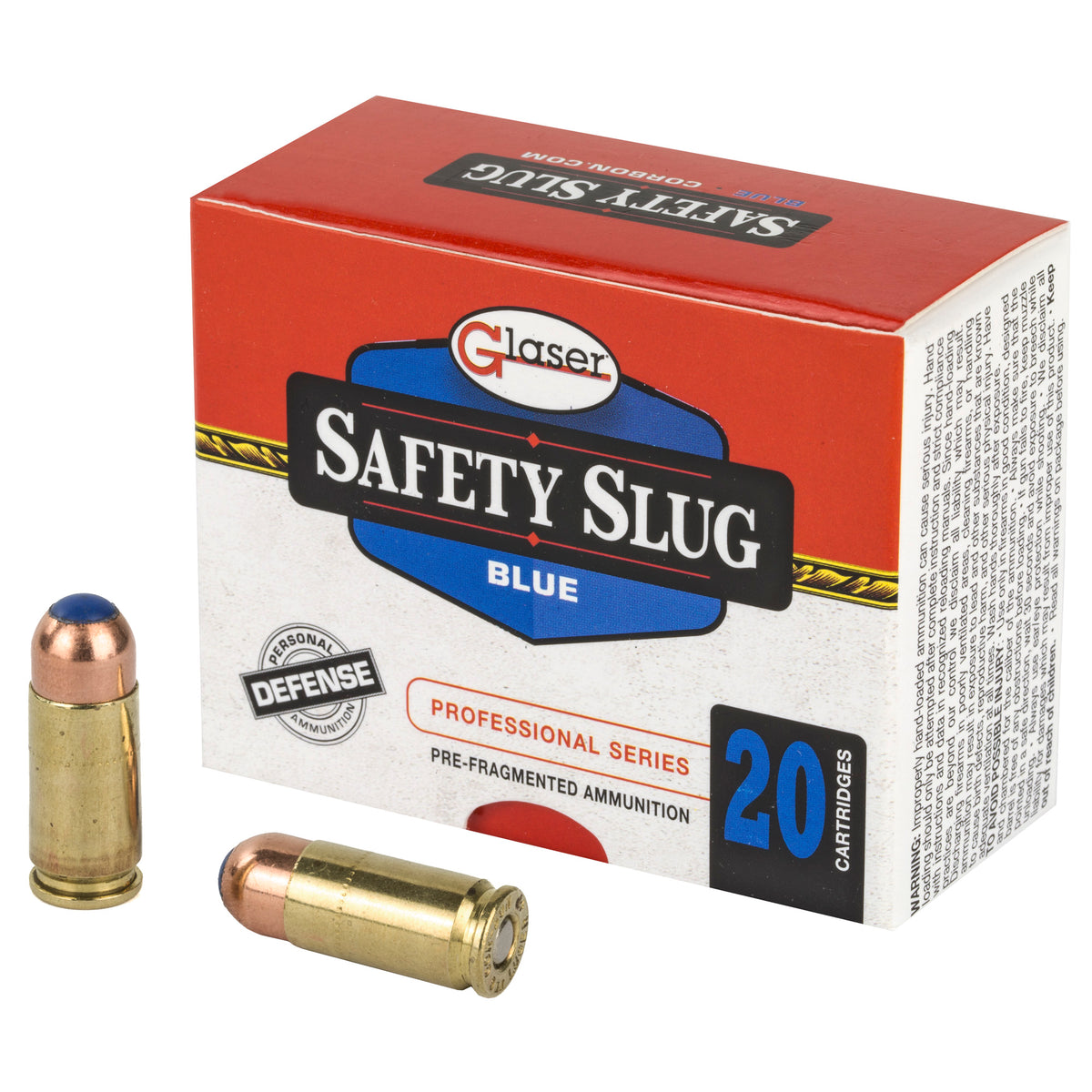 Glaser Blue +P 9mm Luger / Parabellum 80 gr PolyTip ammo