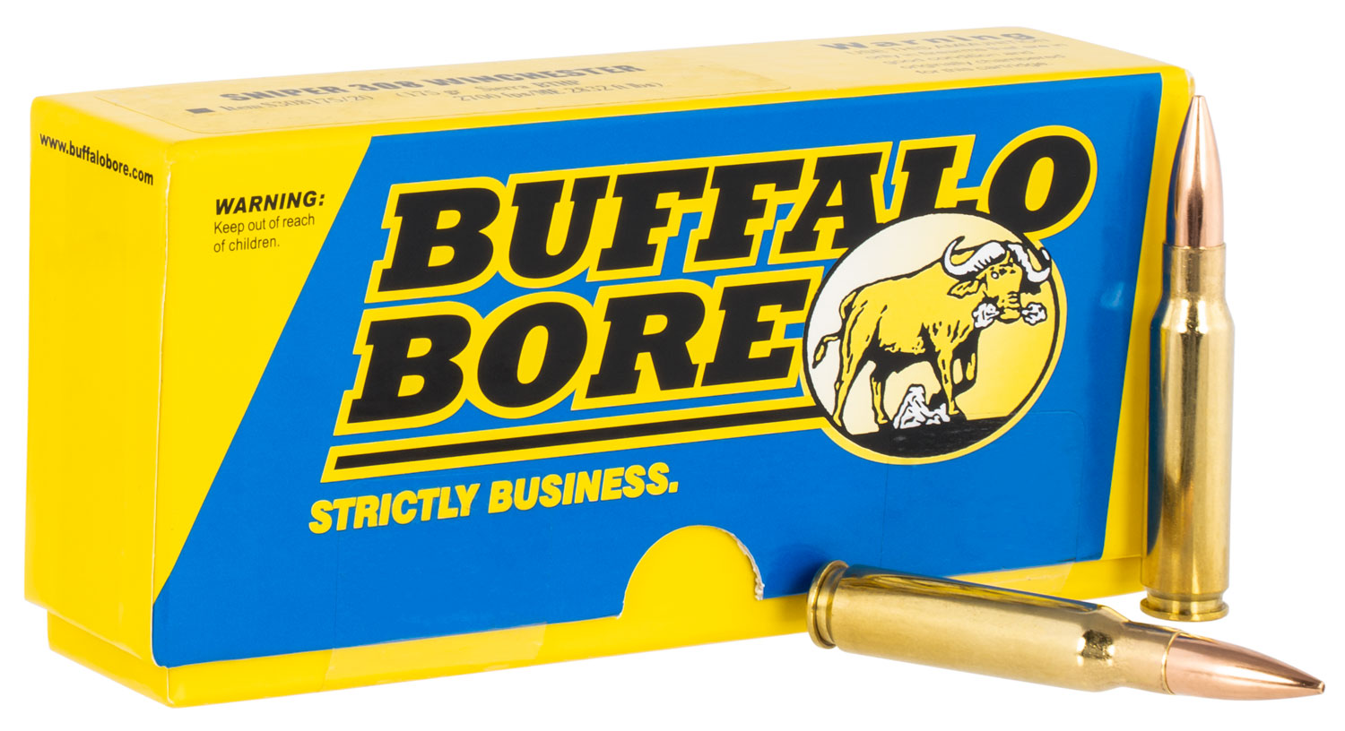Buffalo Bore Ammunition S30817520 Sniper Strictly Business 308 Win 175 gr Hollow Point Boat-Tail (HPBT) 20 Per Box/ 12 Cs