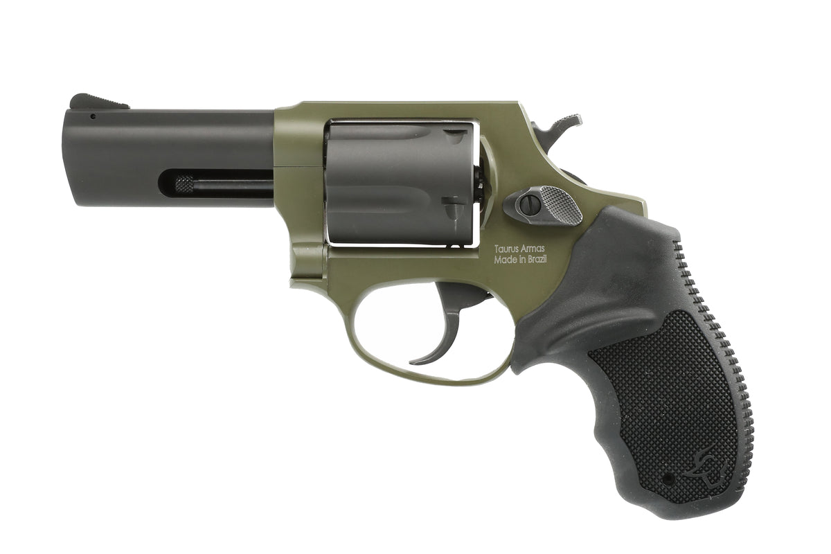 Taurus 260531F Defender 605 SA/DA 357 Mag/38 Special +P 5rd 3", Black Barrel/Cylinder, Sniper Green Frame, Black Hogue Rubber Grip, Fixed Front Sight