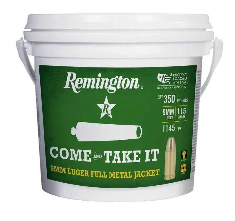 Remington "Come and Take It" 9mm Luger 115 Grain Full Metal Jacket
