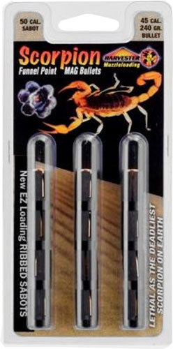 Harvester Scorpion 50 Cal 240gr .451 Poly Tip Muzzleloader Sabot 12-Count