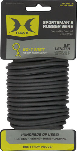 Hawk Sportsman's 25ft Rubber-Coated Steel Wire for Outdoor and Hunting Use
