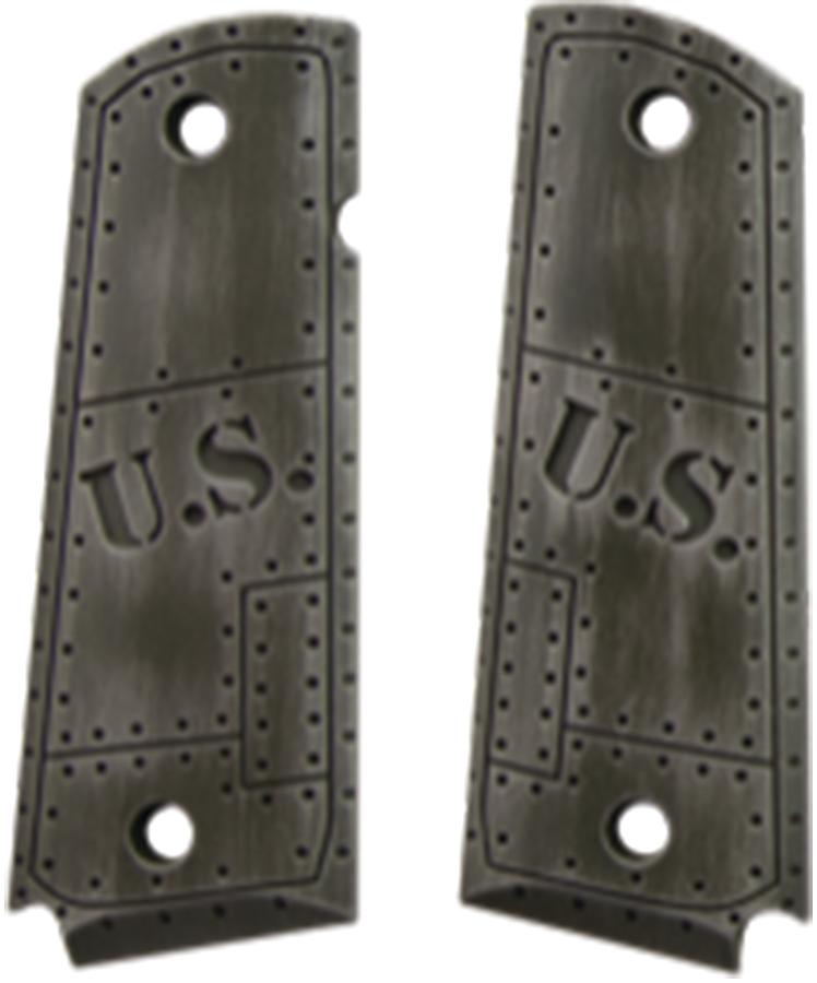 Hogue Government Model 1911 Aluminum Grip U.S. Green Distressed Finish
