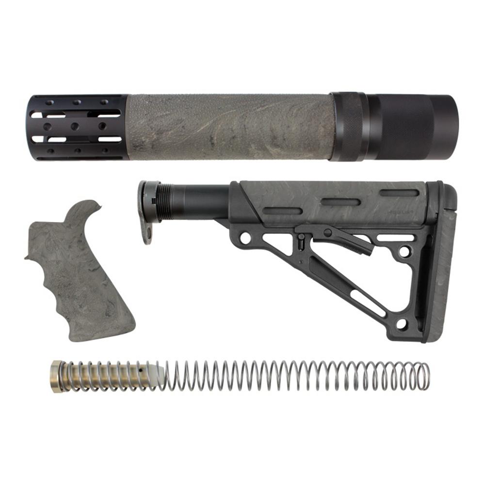 Hogue AR-15/M16 Overmolded Beavertail Grip and Collapsible Buttstock Kit Ghillie Green