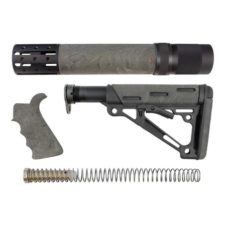 Hogue AR-15/M16 Overmolded Beavertail Grip and Collapsible Buttstock Kit Ghillie Green