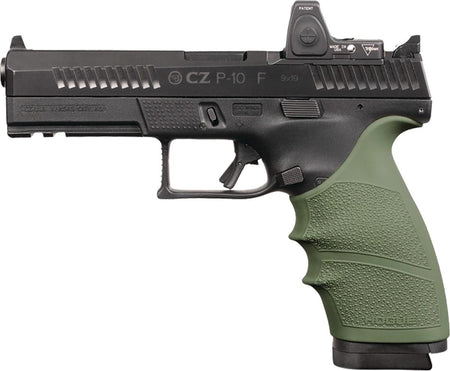 Hogue HandAll Beavertail Grip Sleeve for CZ P-10 Full Size 9mm OD Green