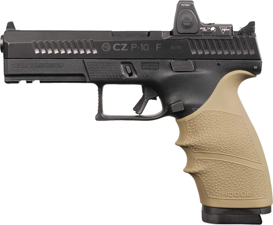 Hogue HandAll Beavertail Grip Sleeve for CZ P-10 Full Size 9mm FDE