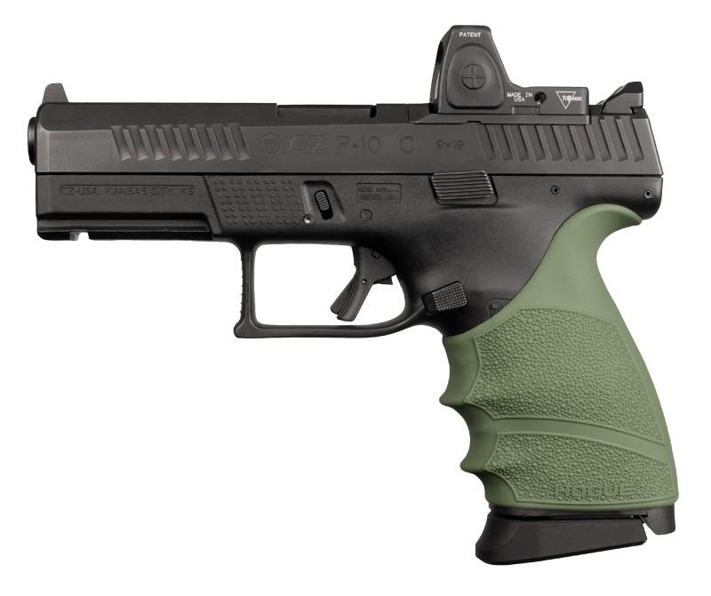 Hogue HandAll Beavertail Grip Sleeve for CZ P-10 Compact 9mm OD Green