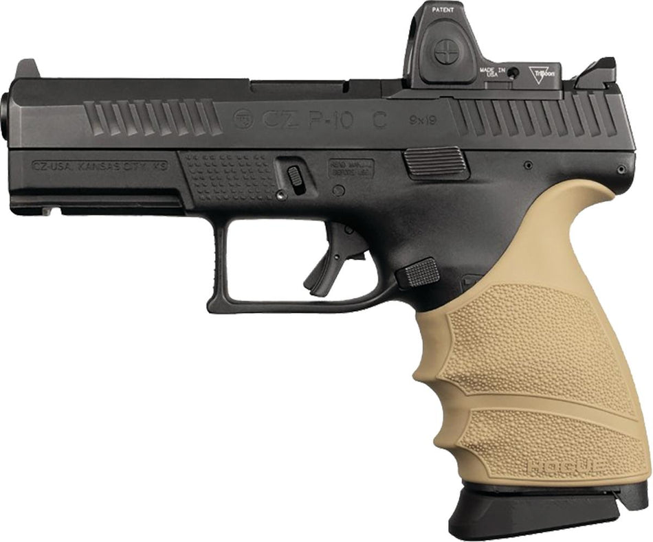 Hogue HandAll Beavertail Grip Sleeve for CZ P-10 Compact 9mm FDE