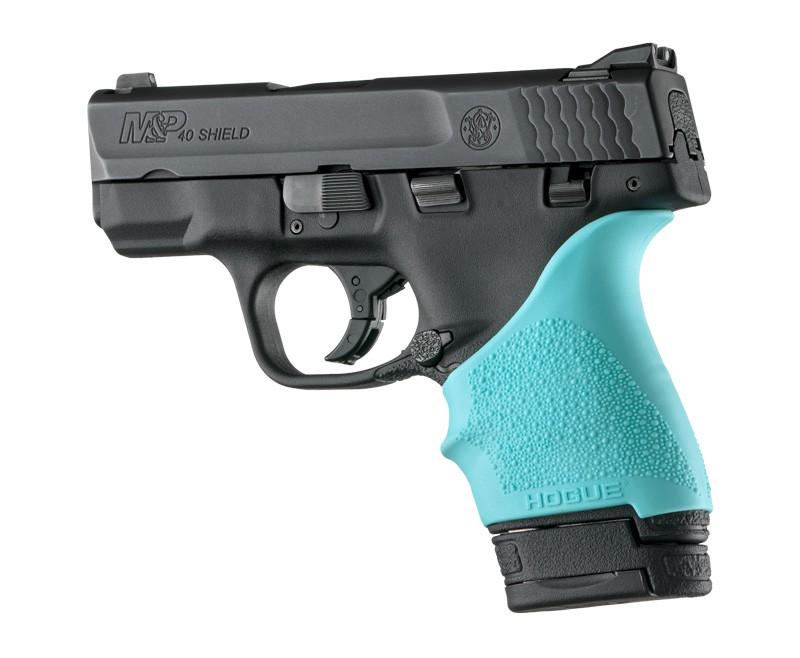 Hogue HandAll Beavertail Grip Sleeve for S&W M&P Shield / Ruger LC9 - Aqua