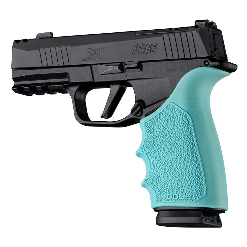 Hogue HandAll Beavertail Grip Sleeve for Sig Sauer P365 XMacro - Aqua