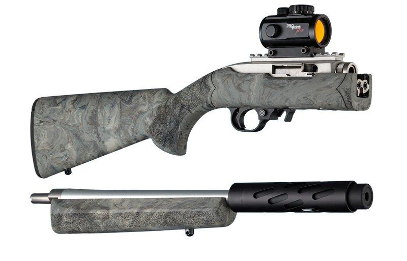 Hogue Ruger 10-22 Takedown OverMolded Stock Standard Barrel Channel - Ghillie Green