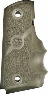 Hogue 1911 Officer Model Rubber Grip with Finger Grooves OD Green