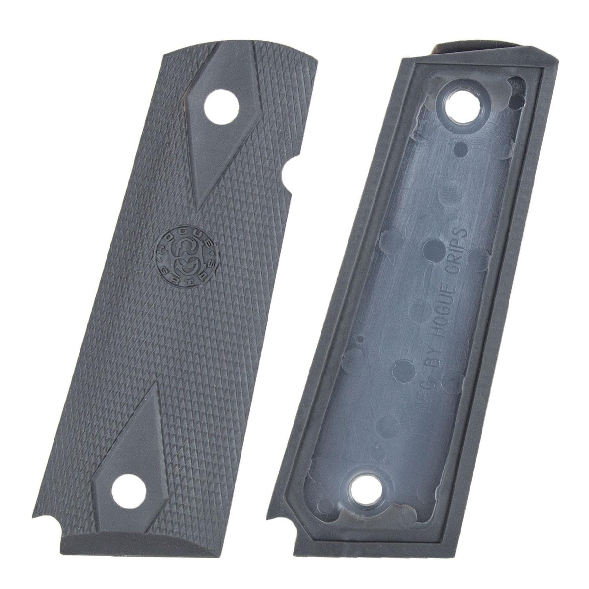 Hogue Colt Government 1911 .45 Checkered Rubber Grip Panels - Pewter