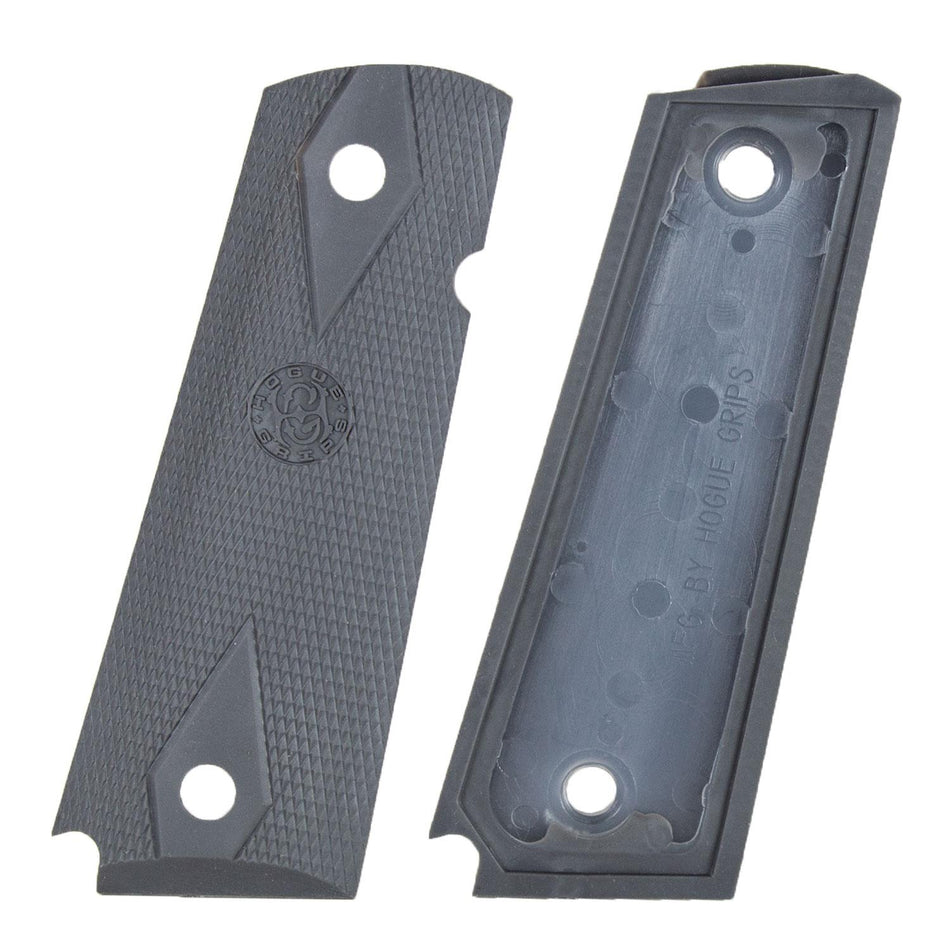 Hogue Colt Government 1911 .45 Checkered Rubber Grip Panels - Pewter