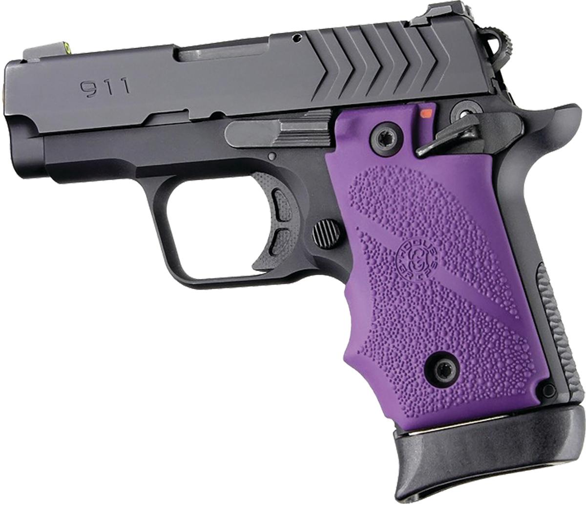 Hogue Ambi Safety Rubber Grip for Springfield Armory 911 .380 Purple