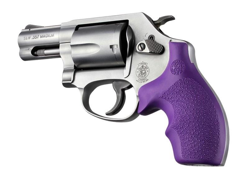 Hogue Bantam Style Rubber Round Butt Grip for S&W J Frame Revolver Purple