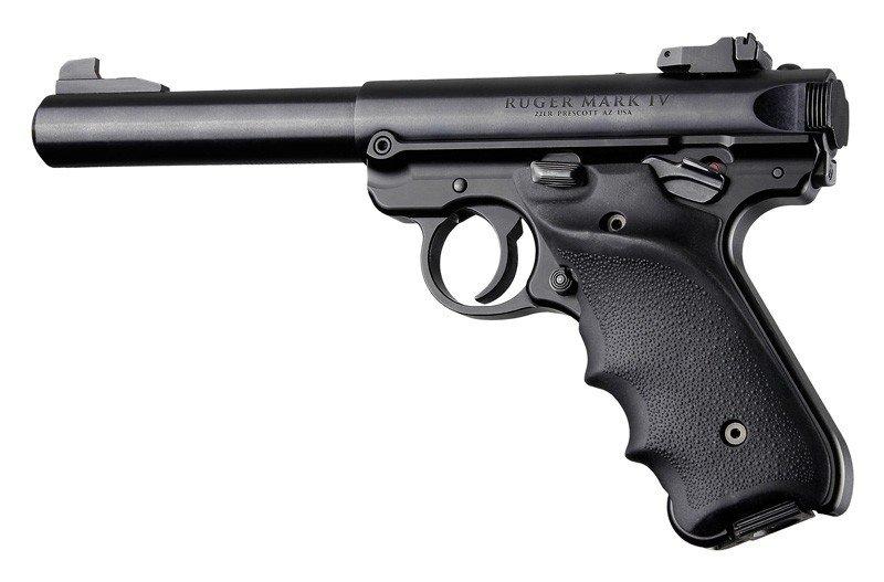Hogue Ruger MKIV Rubber Grip with Finger Grooves and Right Hand Thumb Rest Black