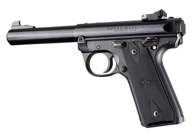 Hogue Ruger 22/45 MKIV Rubber Grip Panels Checkered with Diamonds Black
