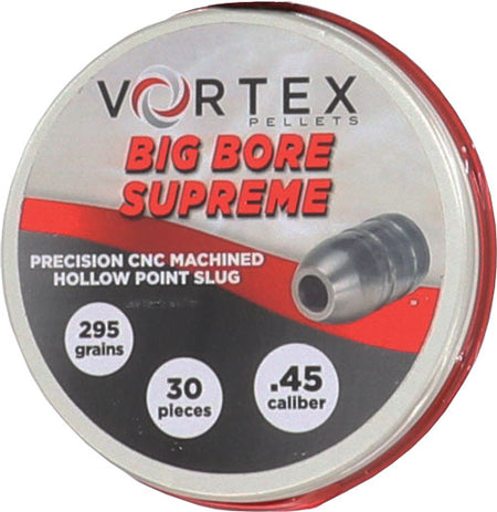 Hatsan Vortex Big Bore Supreme .45 Cal 295gr Hollow Point Air Gun Pellets 30 Per Tin