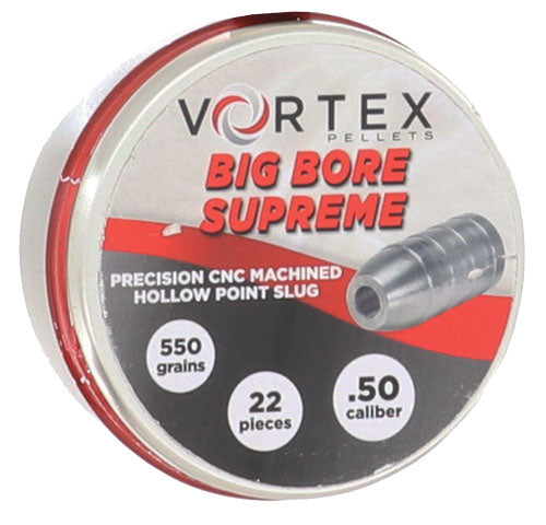 Hatsan Vortex Big Bore Supreme .50 Cal 550gr Hollow Point Air Gun Pellets 22 Per Tin