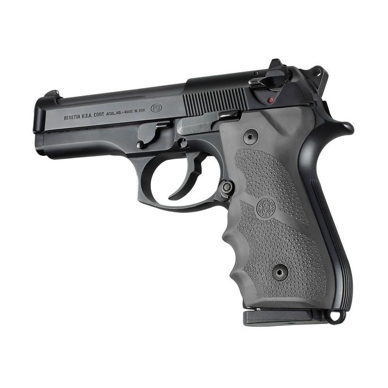 Hogue Rubber Handgun Grip for Beretta 92/96 Series Slate Grey with Finger Grooves