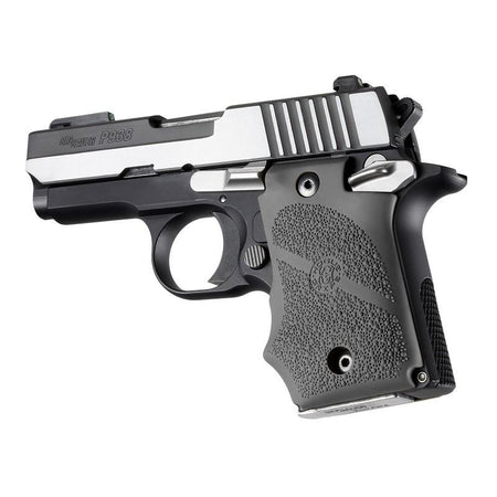 Hogue SIG Sauer P938 Ambi Safety OverMolded Rubber Grip Finger Grooves Slate Grey