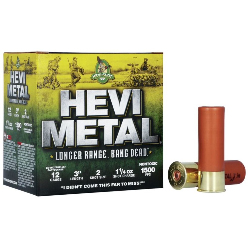 HEVI-Shot HS38002 HEVI-Metal Longer Range 12 Gauge 3" 1-1/4oz 2 Shot 1500 fps