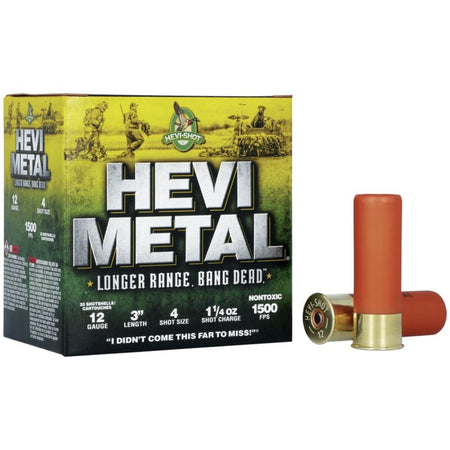 HEVI-Shot HS38004 HEVI-Metal Longer Range 12 Gauge 3" 1-1/4oz 4 Shot 1500 fps
