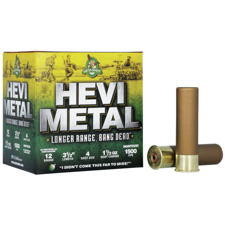 HEVI-Shot HS38504 HEVI-Metal Longer Range 12 Gauge 3.5" 1-1/2oz 4 Shot 1500 fps