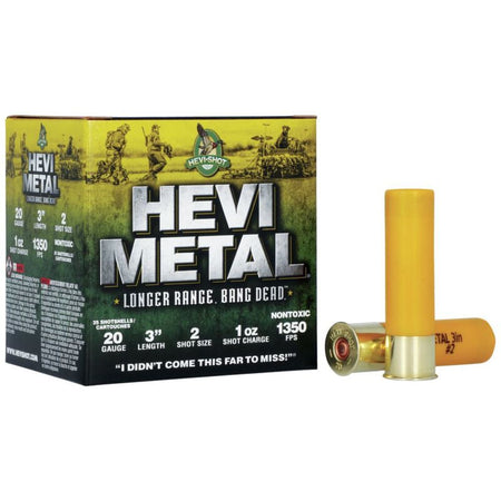 HEVI-Shot HS39002 HEVI-Metal Longer Range 20 Gauge 3" 1oz 2 Shot 1350 fps