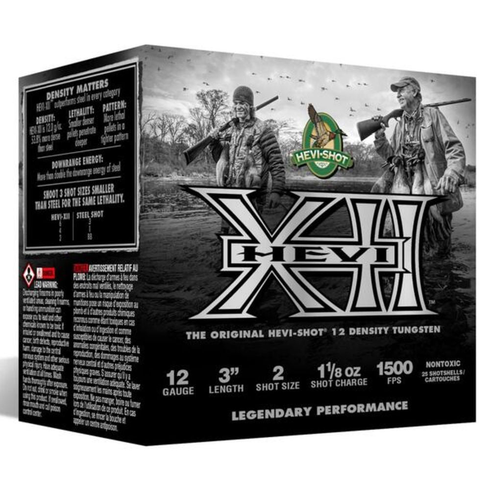 HEVI-Shot HS51302 HEVI-XII Waterfowl 12 Gauge 3" 1-1/8oz 2 Shot 1500 fps