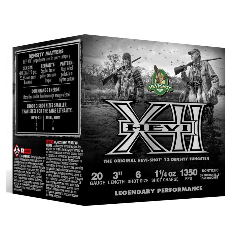 HEVI-Shot HS53206 HEVI-XII Waterfowl 20 Gauge 3" 1-1/4oz 6 Shot 1350 fps
