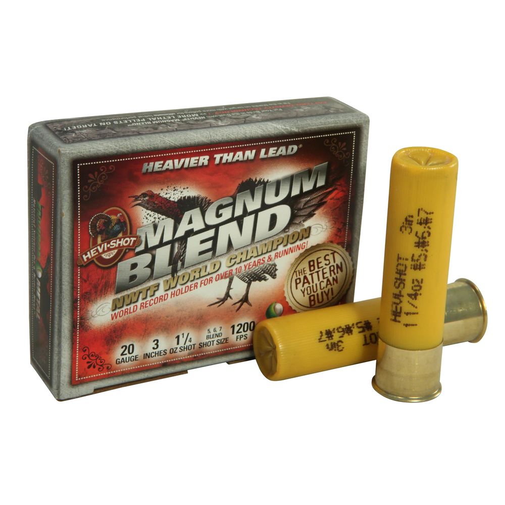 HEVI-Shot HS00567 Magnum Blend Turkey 20 Gauge 3" 1-1/4oz 5/6/7 Shot 1200 fps