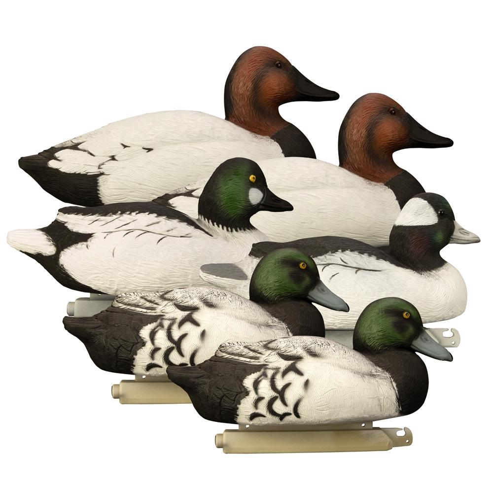 Higdon Outdoors Battleship Diver Decoy Pack 2 Bluebills 2 Canvasbacks 1 Bufflehead 1 Goldeneye