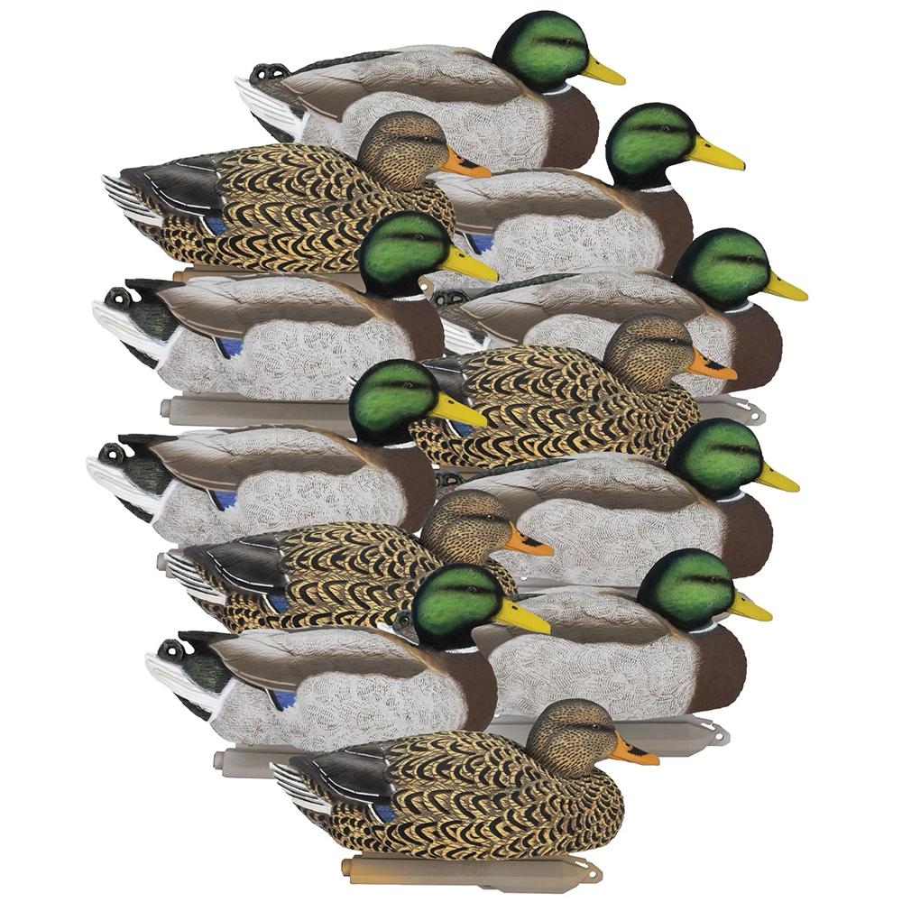 Higdon Legacy Mag Mallard Flocked Head Duck Decoys 6-Pack