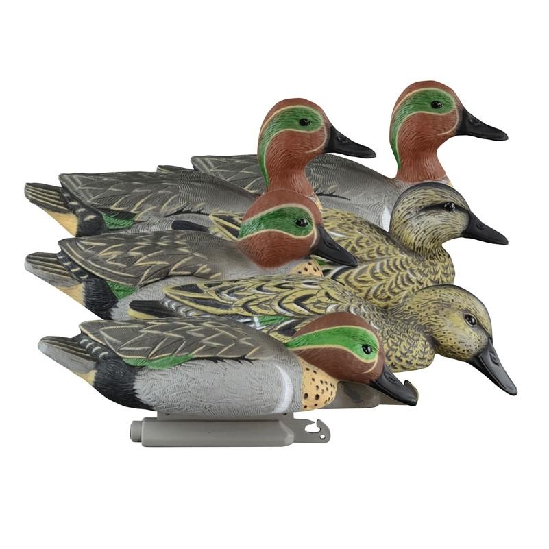 Higdon Outdoors Standard Green Wing Teal Foam Filled Duck Decoys 6-Pack