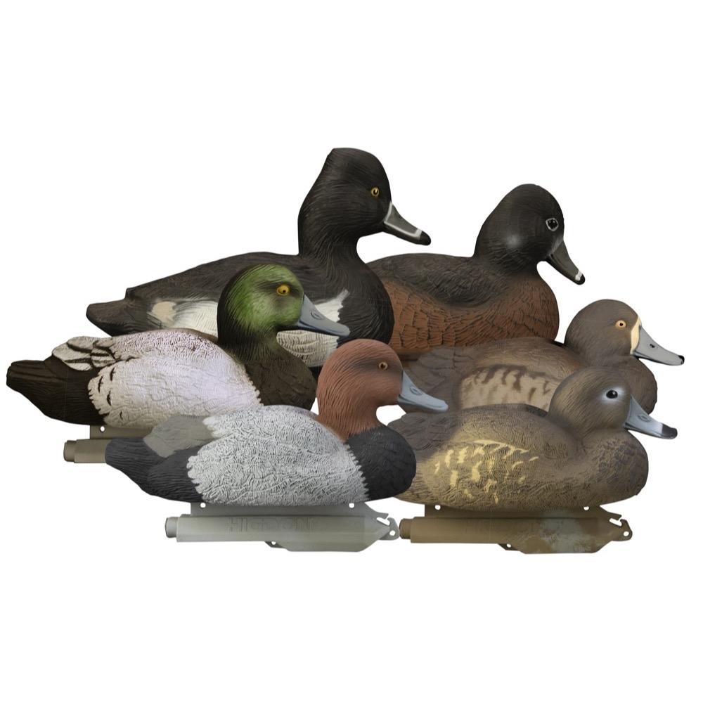 Higdon Outdoors Standard Diver Decoy Pack 6ct 2 Bluebill 2 Redheads 2 Ringnecks