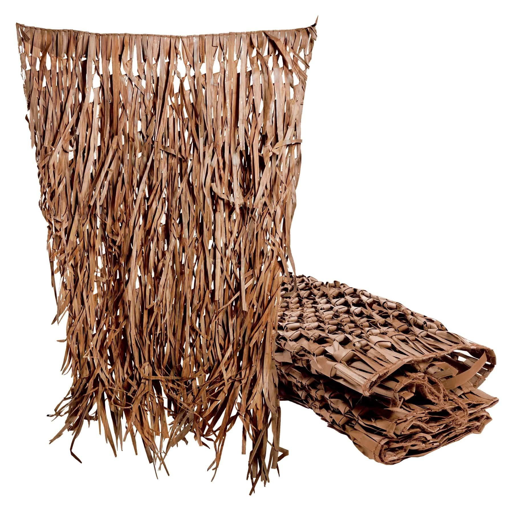 Higdon Blind Grass Natural Palm Leaf Sheets Mud 4x5 ft 4-Count