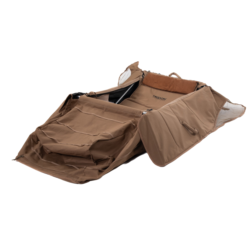 Higdon Quickdraw Layout Blind in Dirt Color for Waterfowl Hunting
